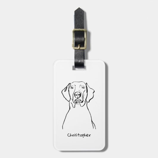 Weimaranerスタイリッシュ：あなたのテキスト、あなたのスタイル ラゲッジタグ (正面縦)