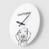 Weimaranerスタイリッシュ：あなたのテキスト、あなたのスタイル ラージ壁時計 (傾斜)