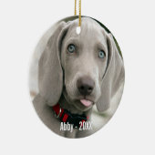 Weimaranerパーソナライズされた犬の写真と犬の名前 セラミックオーナメント (右)