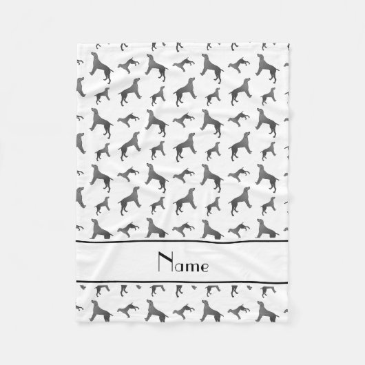 Weimaranerパーソナライズな一流の白い犬 フリースブランケット (正面)