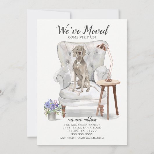 Weimaraner引っ越しましたの移動告知 案内状 (正面)