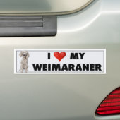 Weimaraner愛ステッカー バンパーステッカー (車上)