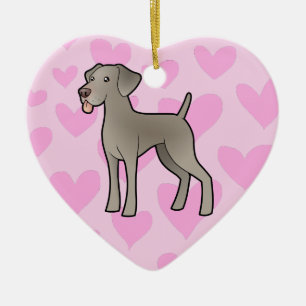 Weimaraner愛(あなた自身のメッセージを加えて下さい) セラミックオーナメント