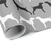 Weimaraner犬のシルエットのパターン ラッピングペーパー (ロールコーナー)