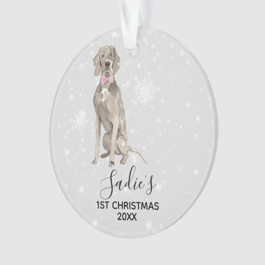 Weimaraner犬の休日のクリスマスのオーナメント オーナメント (正面)