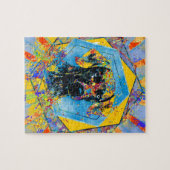 Weimaraner犬の抽象芸術の混合メディア ジグソーパズル (横)