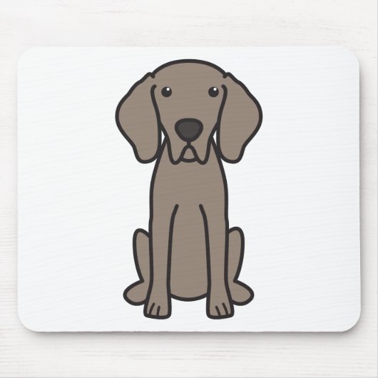 Weimaraner犬の漫画 マウスパッド (正面)