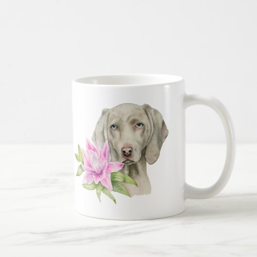 Weimaraner犬の芸術 コーヒーマグカップ (右)