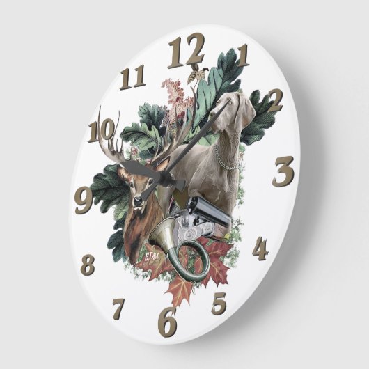  Weimaraner  ラージ壁時計 (傾斜)