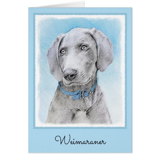 Weimaraner 絵画's – かわいいオリジナルドッグアート (正面)