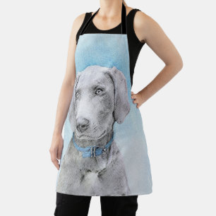 Weimaraner 絵画's – かわいいオリジナルドッグアート エプロン