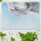 Weimaraner 絵画's – かわいいオリジナルドッグアート キッチンタオル (折り畳み)