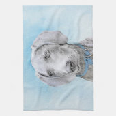 Weimaraner 絵画's – かわいいオリジナルドッグアート キッチンタオル (縦)