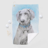 Weimaraner 絵画's – かわいいオリジナルドッグアート ゴルフタオル (インサイチュ)