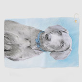 Weimaraner 絵画's – かわいいオリジナルドッグアート ゴルフタオル (横)