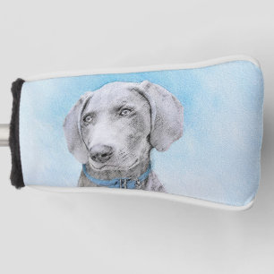 Weimaraner 絵画's – かわいいオリジナルドッグアート ゴルフヘッドカバー