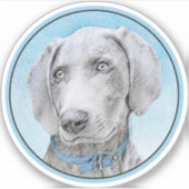 Weimaraner 絵画's – かわいいオリジナルドッグアート シール (正面)