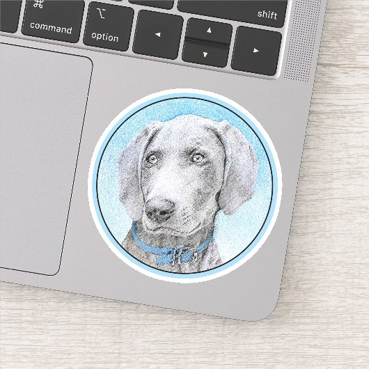 Weimaraner 絵画's – かわいいオリジナルドッグアート シール (詳細)