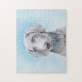 Weimaraner 絵画's – かわいいオリジナルドッグアート ジグソーパズル (縦)