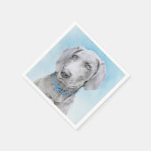 Weimaraner 絵画's – かわいいオリジナルドッグアート スタンダードカクテルナプキン (角)