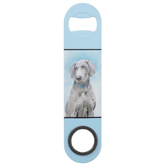 Weimaraner 絵画's – かわいいオリジナルドッグアート スピード栓抜き (正面)