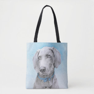 Weimaraner 絵画's – かわいいオリジナルドッグアート トートバッグ