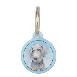 Weimaraner 絵画's – かわいいオリジナルドッグアート ペット　ネームタグ