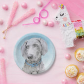 Weimaraner 絵画's – かわいいオリジナルドッグアート ペーパープレート (パーティー)