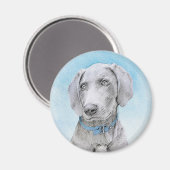 Weimaraner 絵画's – かわいいオリジナルドッグアート マグネット (正面/裏面)
