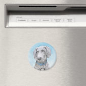 Weimaraner 絵画's – かわいいオリジナルドッグアート マグネット (インサイチュ (食洗機))