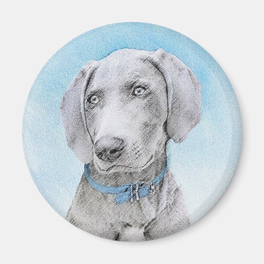 Weimaraner 絵画's – かわいいオリジナルドッグアート マグネット (正面)
