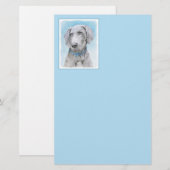 Weimaraner 絵画's – かわいいオリジナルドッグアート 便箋 (正面/裏面)