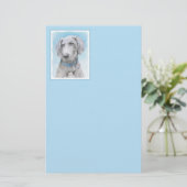 Weimaraner 絵画's – かわいいオリジナルドッグアート 便箋 (スタンド正面)