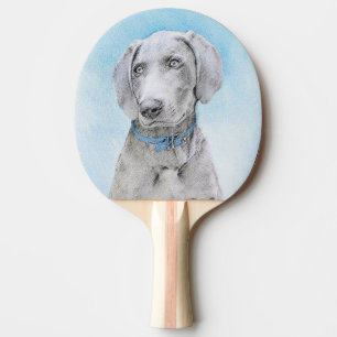 Weimaraner 絵画's – かわいいオリジナルドッグアート 卓球ラケット
