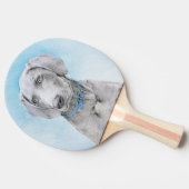 Weimaraner 絵画's – かわいいオリジナルドッグアート 卓球ラケット (横)