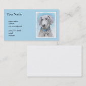 Weimaraner 絵画's – かわいいオリジナルドッグアート 名刺 (正面/裏面)