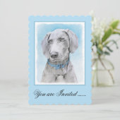 Weimaraner 絵画's – かわいいオリジナルドッグアート 招待状 (スタンド正面)