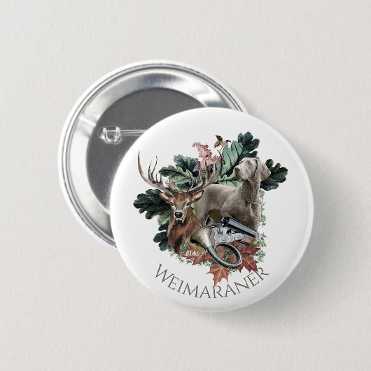 Weimaraner 缶バッジ (正面&裏面)