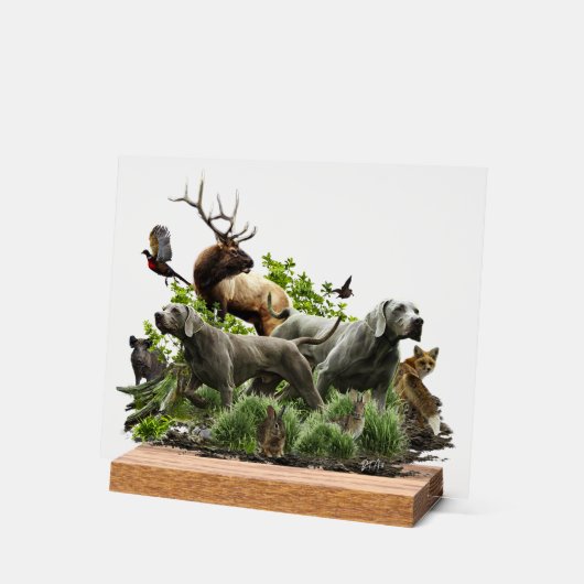 Weimaraner Art アクリルサイン (傾斜)