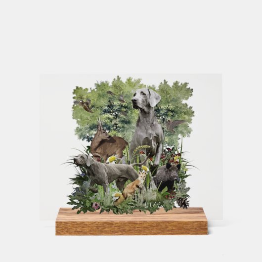 Weimaraner Art アクリルサイン (正面)