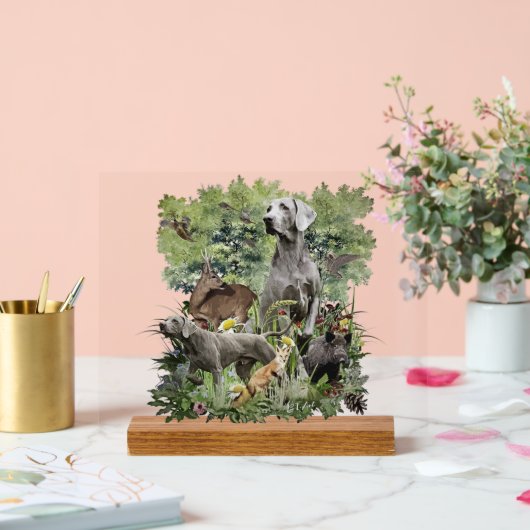 Weimaraner Art アクリルサイン (ウェディング)