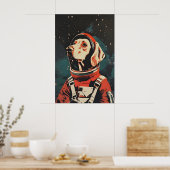 Weimaraner Astronaut Poster, Weimaraner Retro ポスター (キッチン)