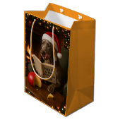 Weimaraner Cheese Tax Christmas gift bag  ミディアムペーパーバッグ (裏面アングル)