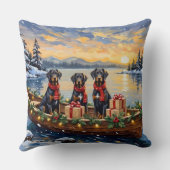 Weimaraner Christmas Boat Holiday クッション (裏面)