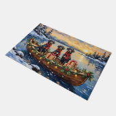Weimaraner Christmas Boat Holiday ドアマット (アングル)