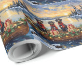 Weimaraner Christmas Boat Holiday ラッピングペーパー (ロールコーナー)