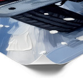 Weimaraner Christmas Red Truck Holiday ポスター (コーナー)