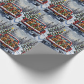 Weimaraner Christmas Red Truck Holiday ラッピングペーパー (角)