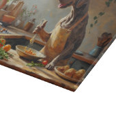 Weimaraner Cooking in Kitchen カッティングボード (角)