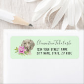 Weimaraner DogとLily Waterカラーアドレス ラベル (インサイチュ)